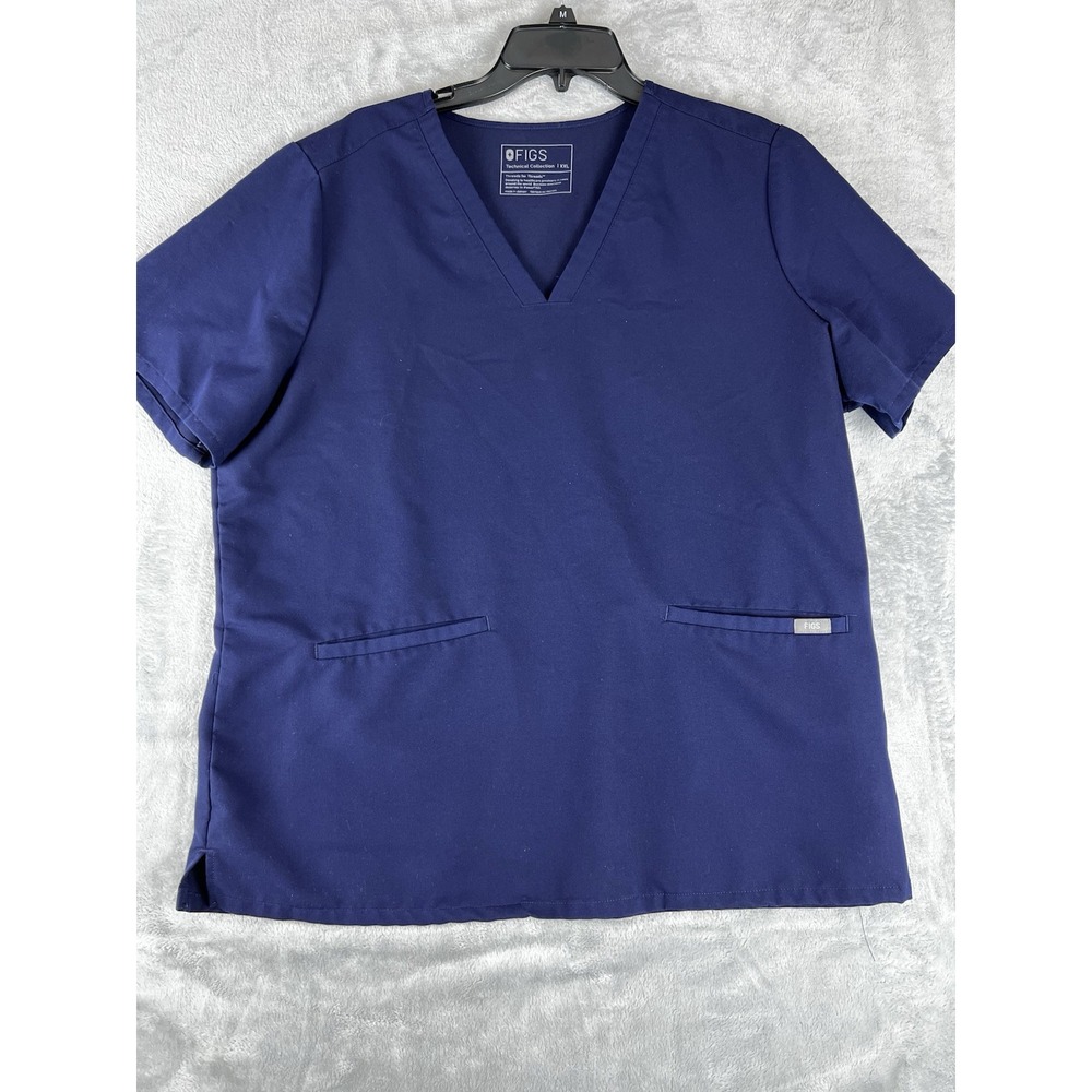 FIGS Scrub‎ Top Womens XXL Casma Three Pocket Navy Blue PO#3485 style#FW1100